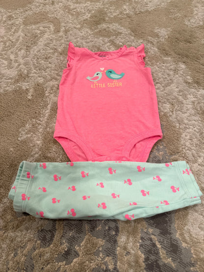 Carters size 6m onsie& pants outfit , Kids 6 Month (3-6M)