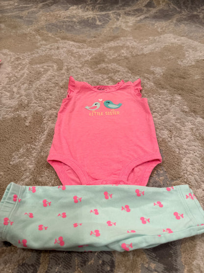 Carters size 6m onsie& pants outfit , Kids 6 Month (3-6M)