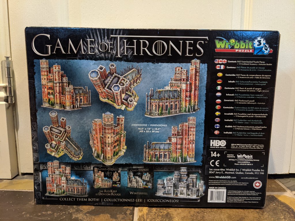 Game of Thrones-Red Keep 3D Puzzle-Great for your older teens! MSRP: $70