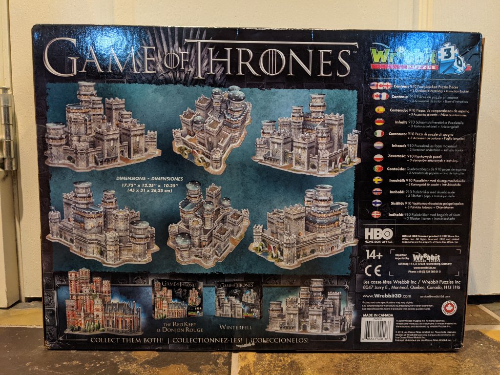 Game of Thrones-Winterfell 3D Puzzle-Great for your older teens! MSRP: $70