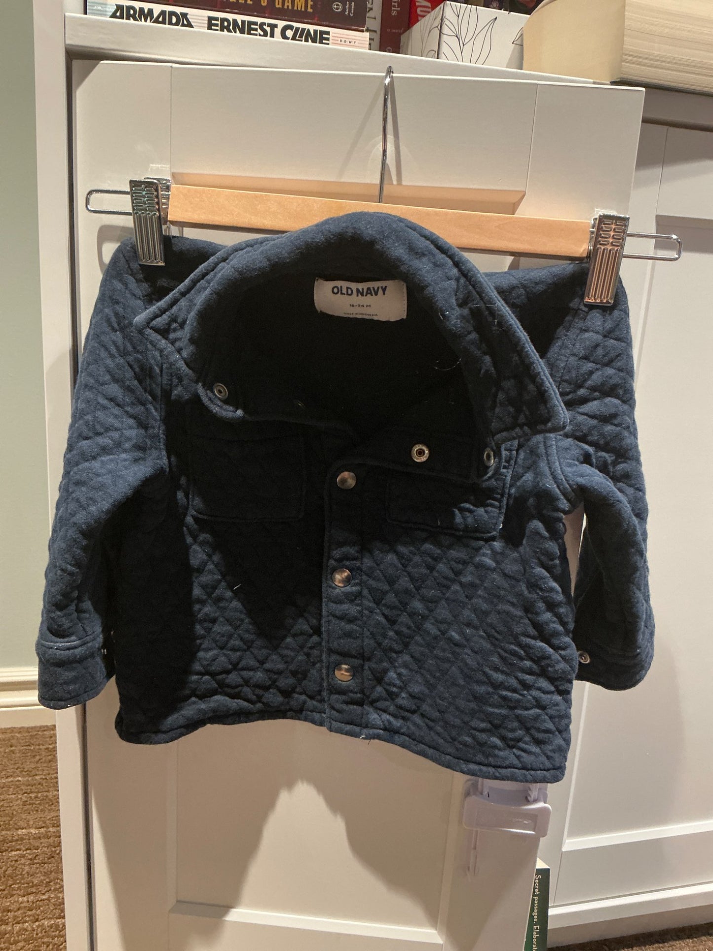 Toddler Quilted Shacket -  Navy, 18-24m, Kids 24 Month (18-24M)