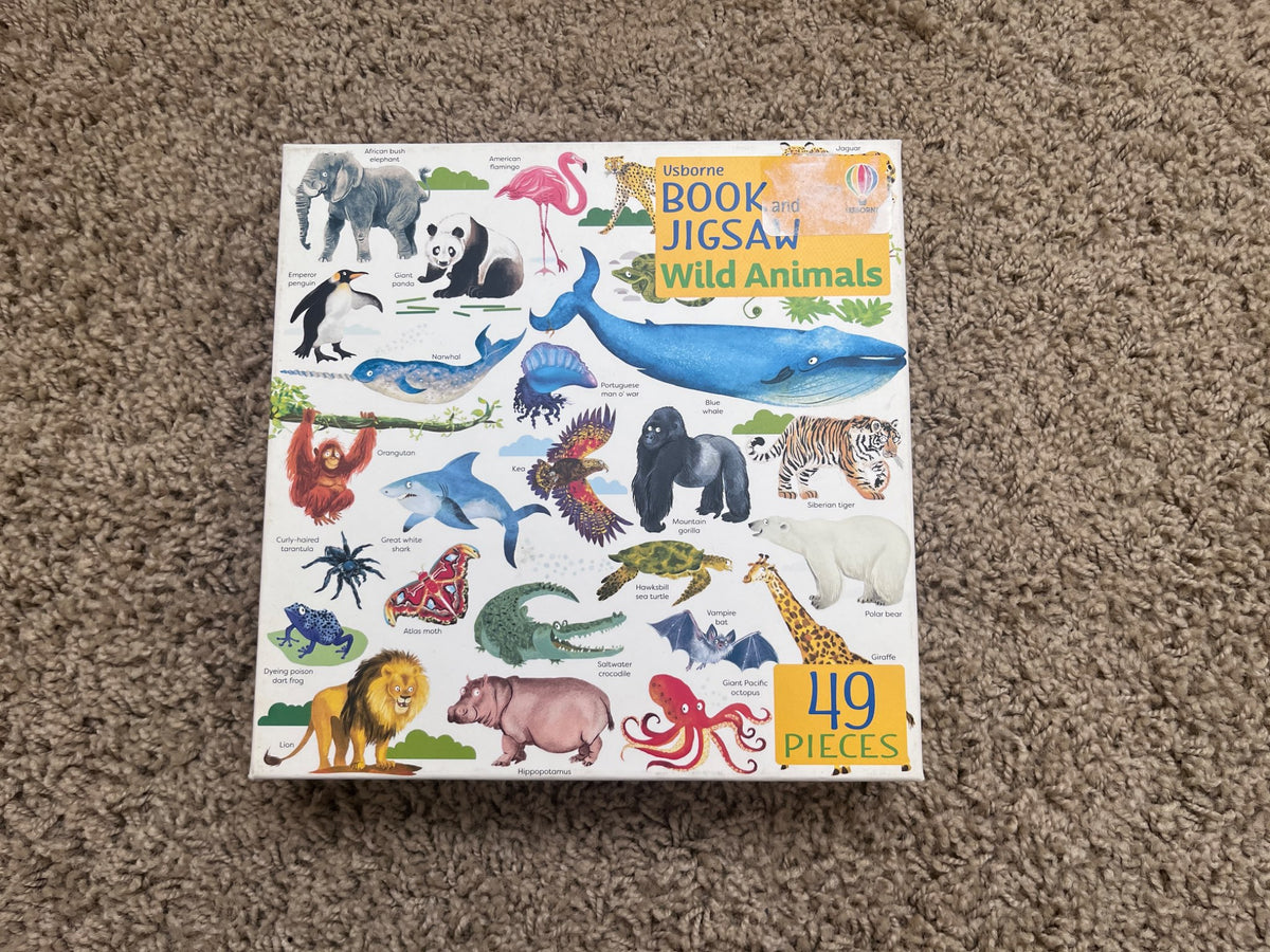 Usborne Book and Jigsaw Puzzle, Wild Animals