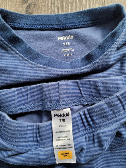 Boys' Pekkle 2-Piece PJ Set - Blue Stripes, Kids 8
