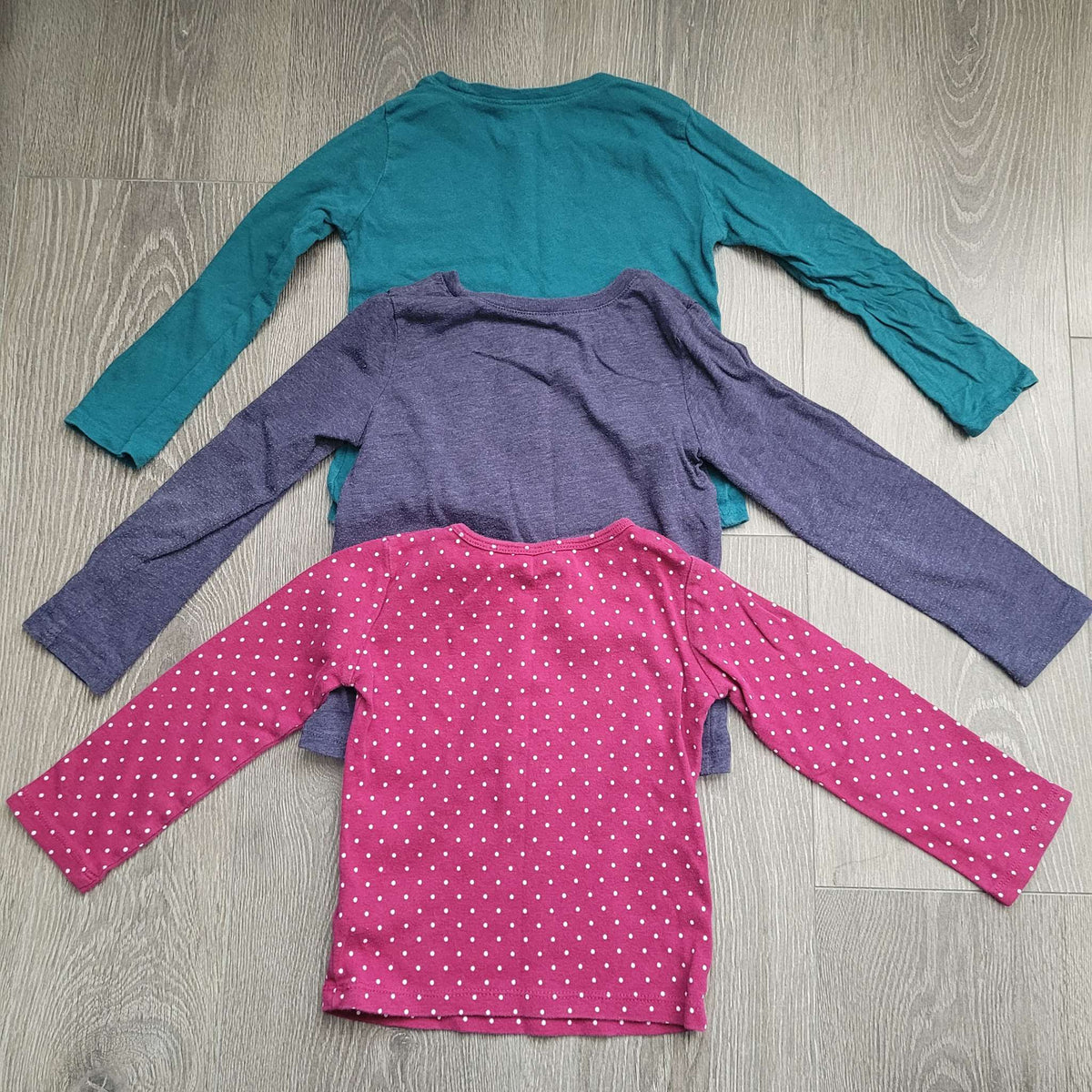 Toddler Girls' Bundle of 3 Long Sleeve Shirts, Kids 3T