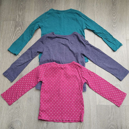 Toddler Girls' Bundle of 3 Long Sleeve Shirts, Kids 3T
