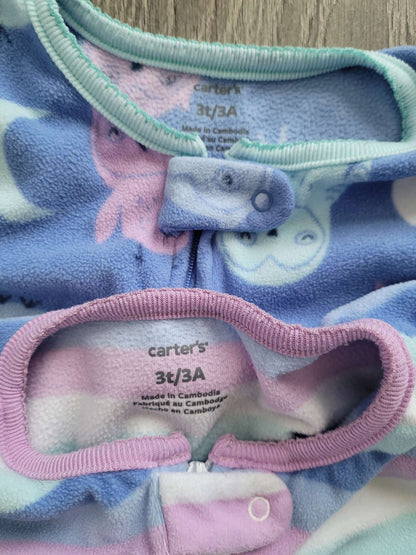 Toddler Girls' Bundle of 2 Carter's Sleepers, Kids 3T