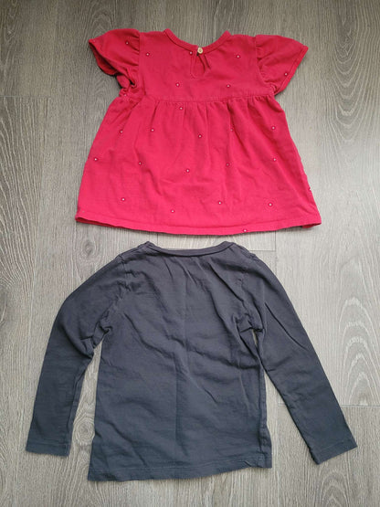 Toddler Girls' Bundle of 2 Shirts - Pink and Black, Kids 3T