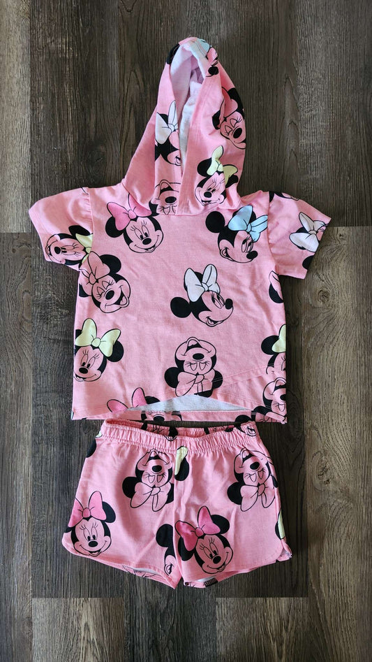 Girls Minnie Mouse Shirt with Short, Kids 5/5T (extra small)
