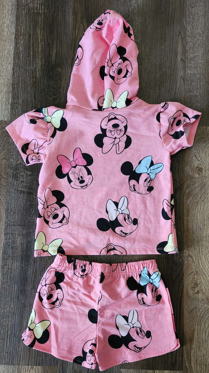 Girls Minnie Mouse Shirt with Short, Kids 5/5T (extra small)