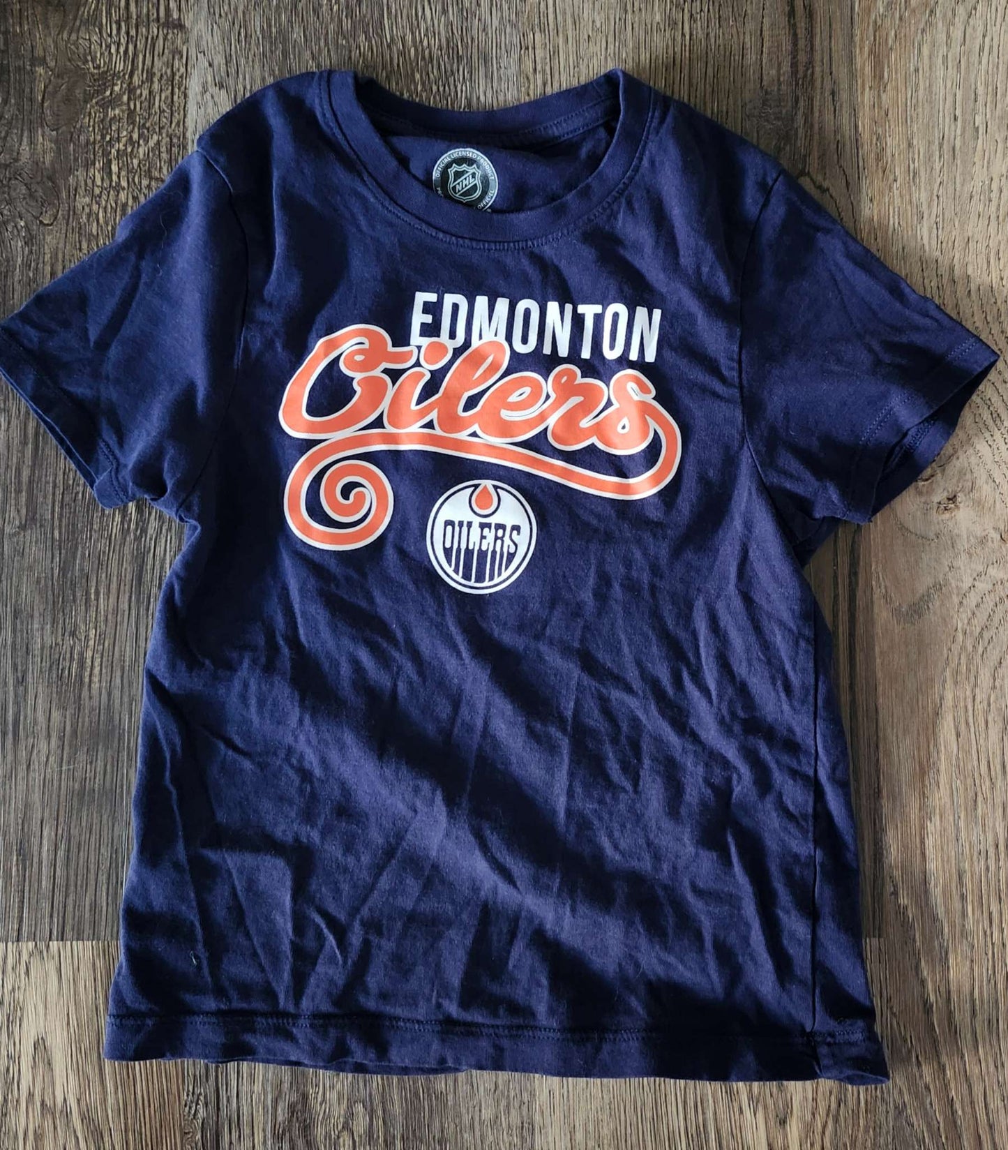 Girls Edmonton Oilers T-Shirt , Kids 6/6X (extra small)