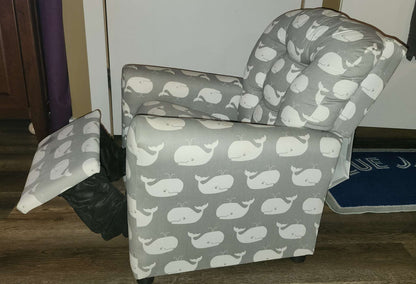 Kids Grey / White Recliner Chair