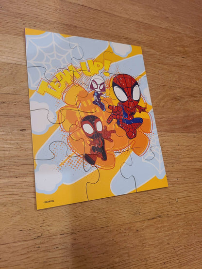 Wooden Spiderman puzzles.. 7 puzzles with case