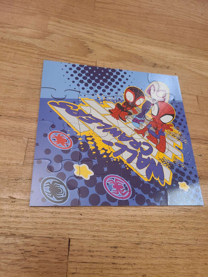 Wooden Spiderman puzzles.. 7 puzzles with case