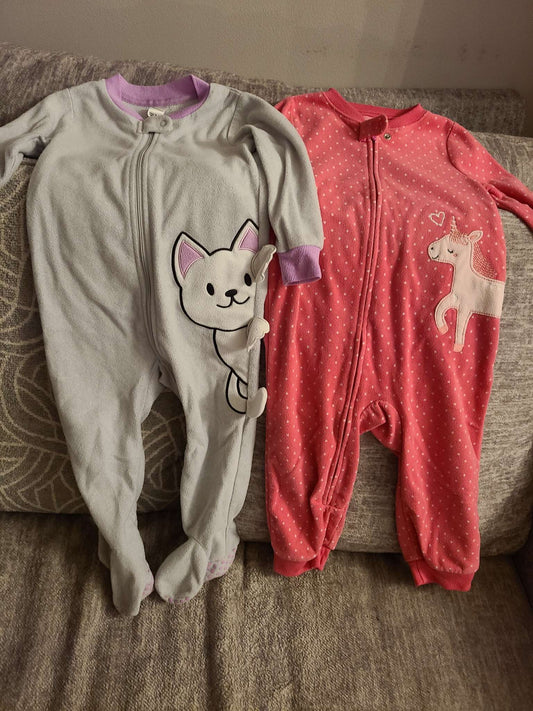 2T fleece sleepers girls , Kids 2T