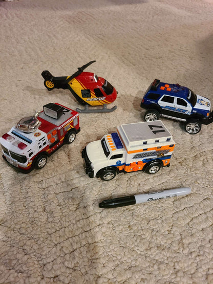 Assorted rescue vehicles