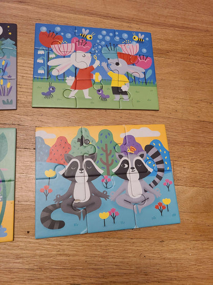 Mudpuppy 4 in a box puzzle set