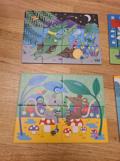 Mudpuppy 4 in a box puzzle set
