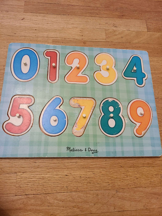 Melissa and doug number wooden puzzle