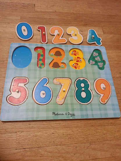 Melissa and doug number wooden puzzle