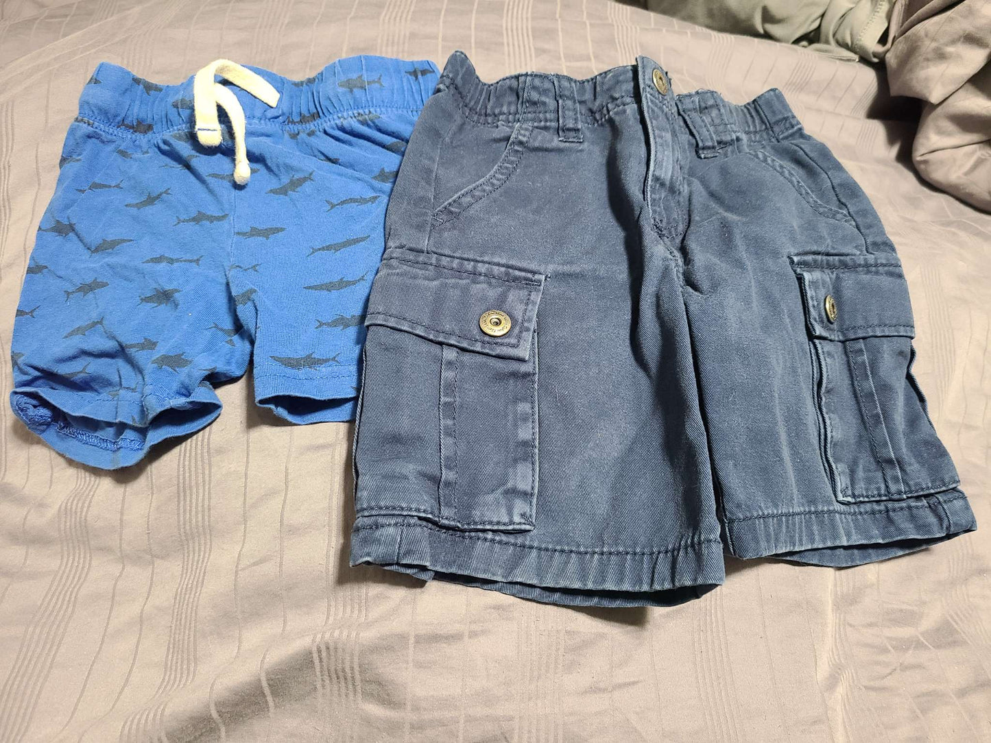 3T blue boys shorts with adjustable waist, Kids 3T