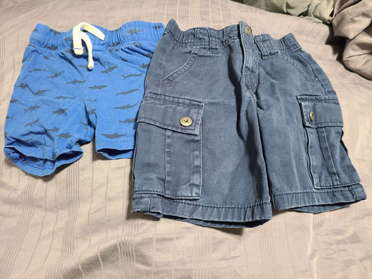 3T blue boys shorts with adjustable waist, Kids 3T