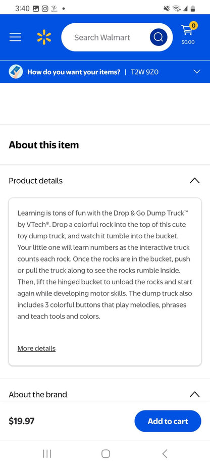 Vtech dump and go truck toy retails 20