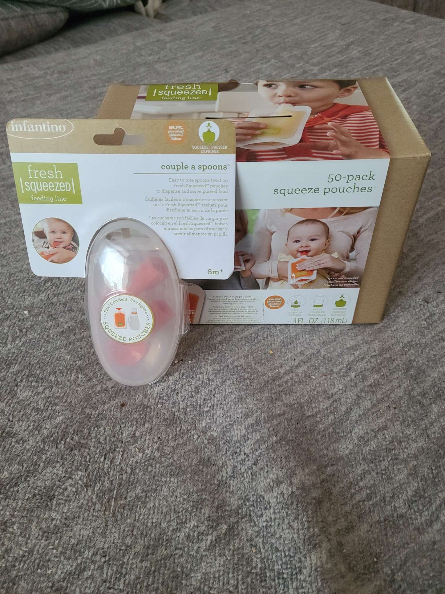 Infantino squeeze pouches and spoon new