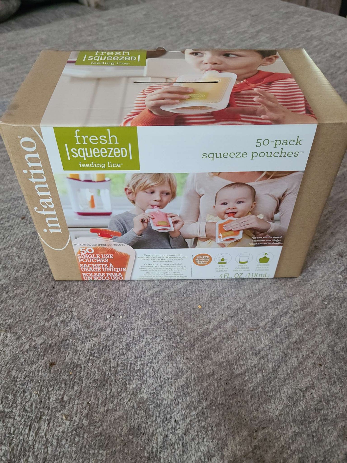 Infantino squeeze pouches and spoon new