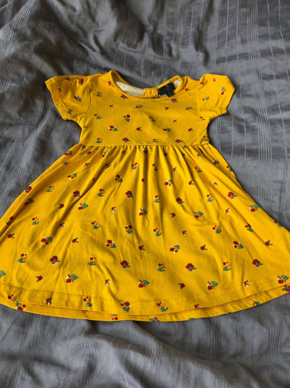 2T yellow dress with flowers, Kids 2T