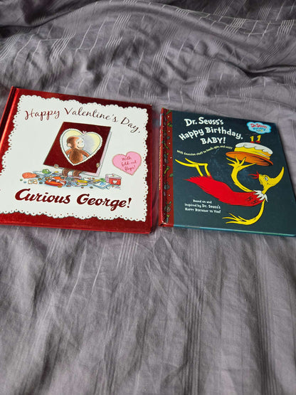 Board books ( dr. Seuss and curious george)
