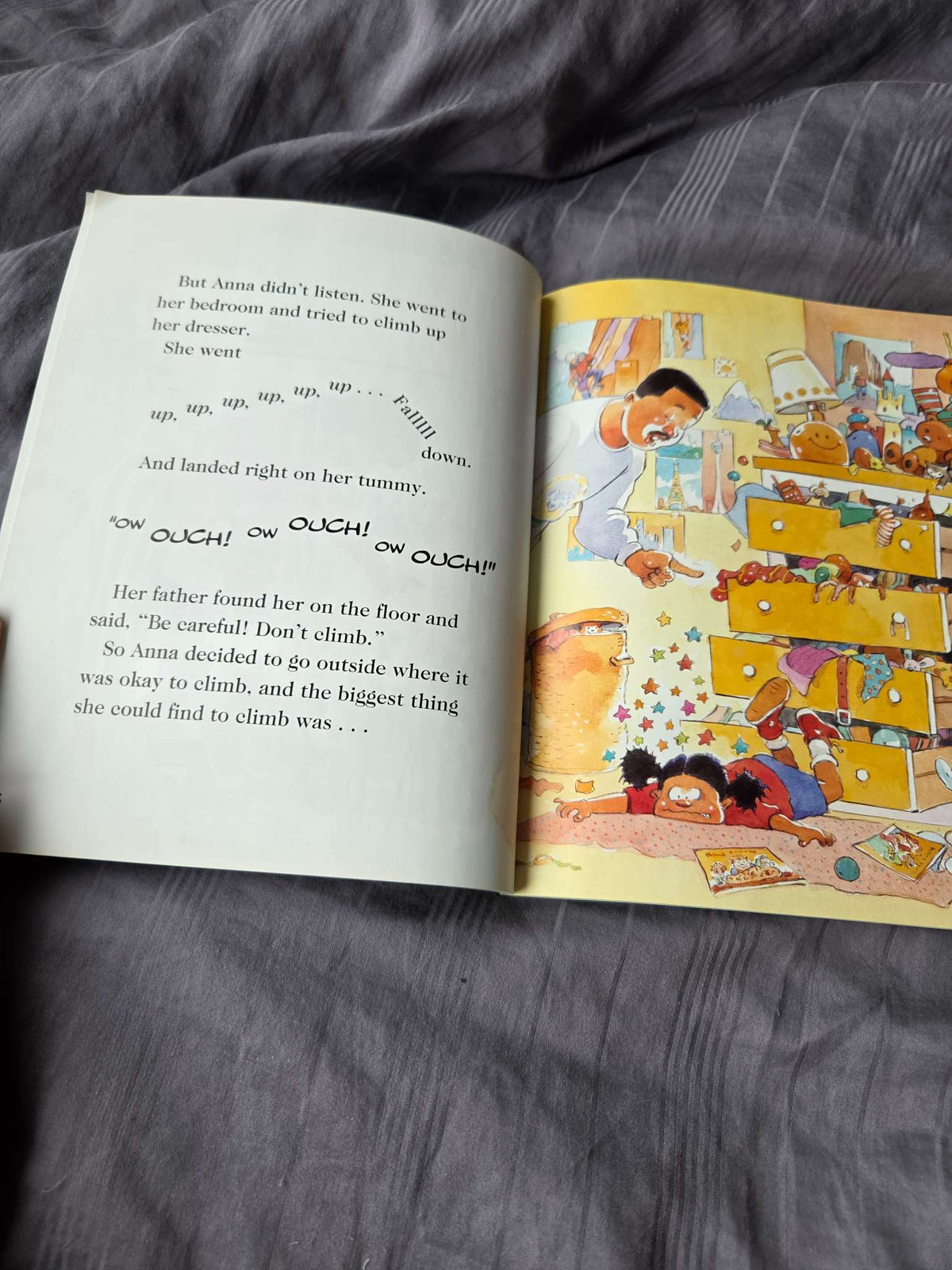 Scholastic books ( up, up down and Clark the shark)