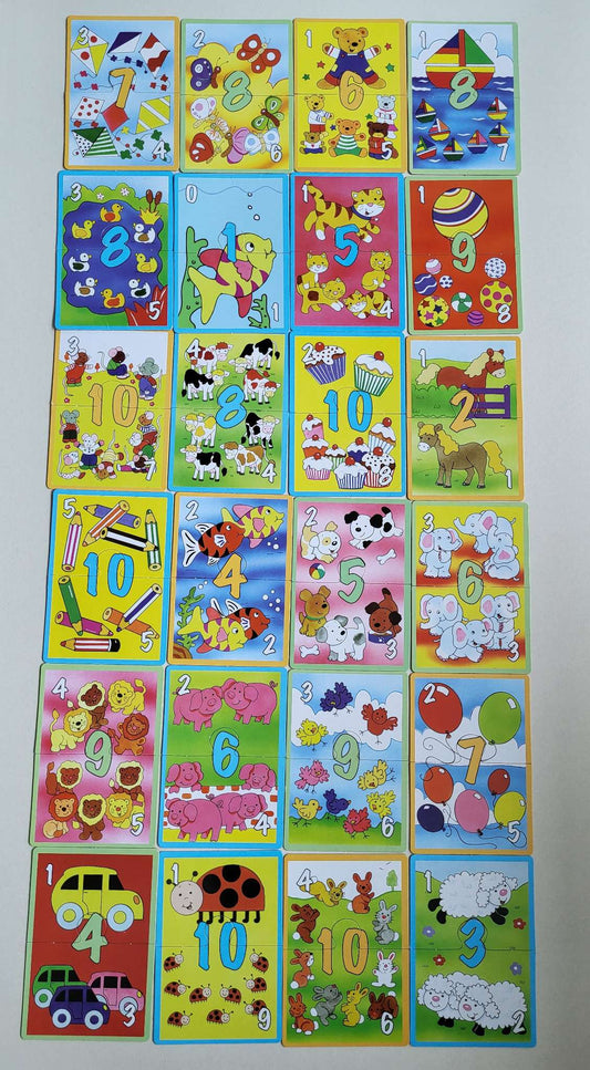 3 sets of two attaching puzzle piece cards