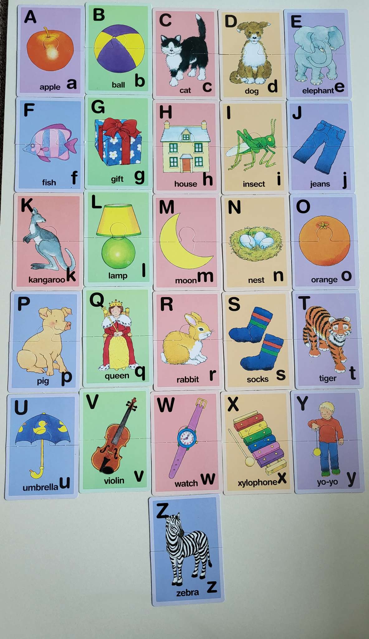 3 sets of two attaching puzzle piece cards