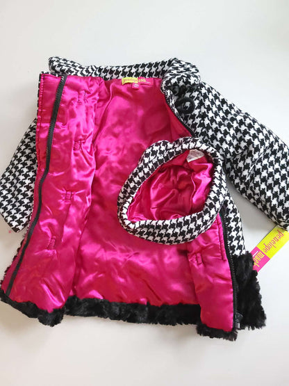 Girls Black and White Coat, Kids 18 Month (12-18M)