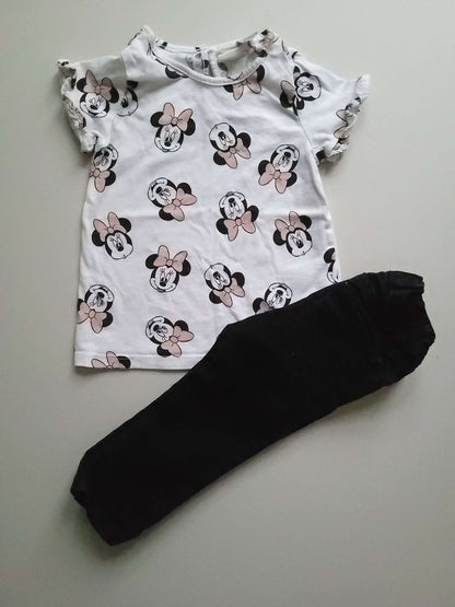 Minnie Mouse Shirt with Black Jeans Set, Kids 18 Month (12-18M)