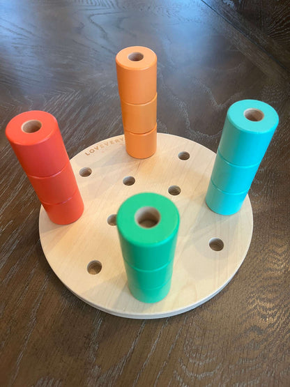 Wooden Stacking Pegboard
