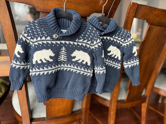 Two Adorable matching Sweaters (great for twins!) , Kids 18 Month (12-18M)