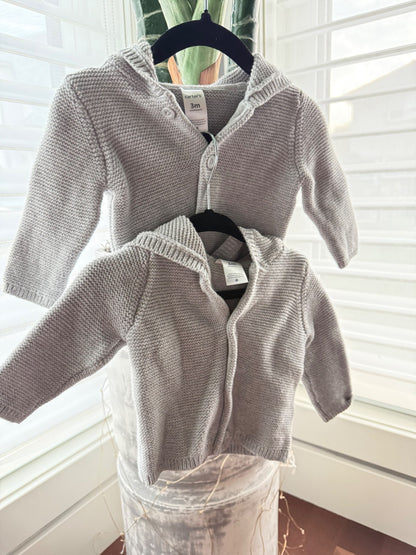 2 cute knit sweaters with hood (3 mos) , Kids 3 Month (0-3M)