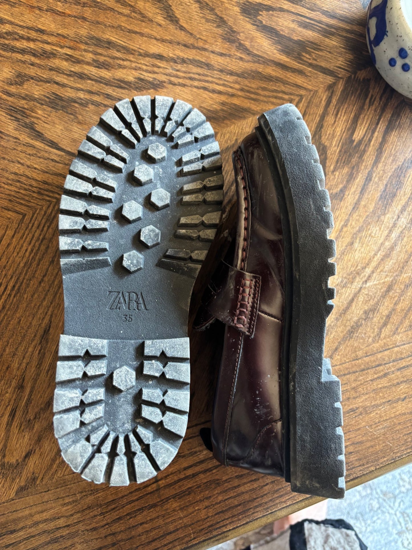 Zara Loafers - Girls Burgundy, Shoes 3 (Kids:4-8yr)
