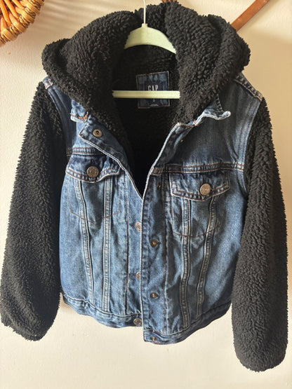 Gap size 8 Sherpa lined half jean jacket, Kids 8