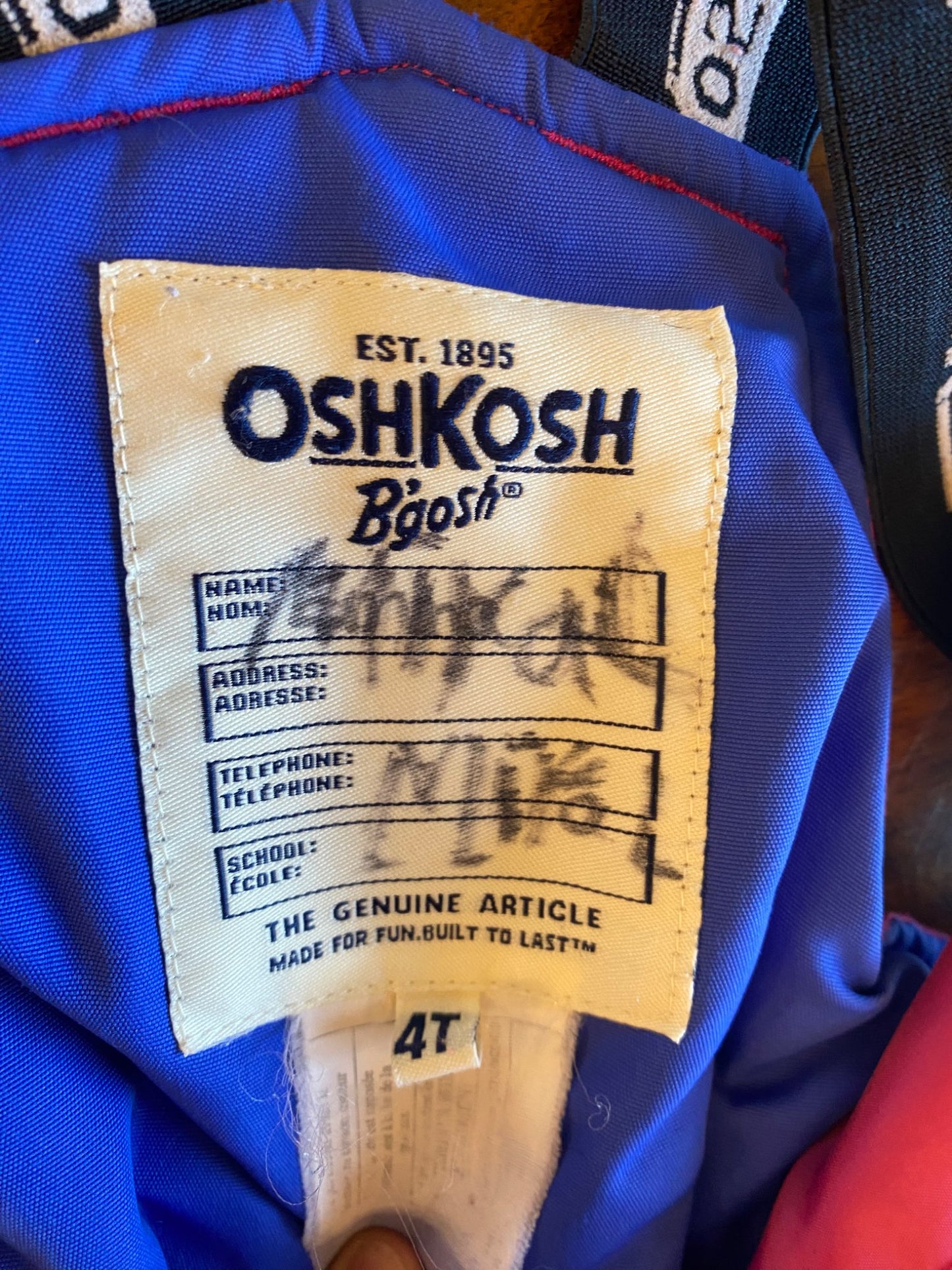 4T OshKosh Snow Pants