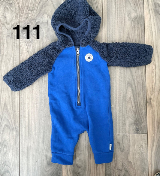 Converse Hooded Romper 3-6 Months, Kids 6 Month (3-6M)