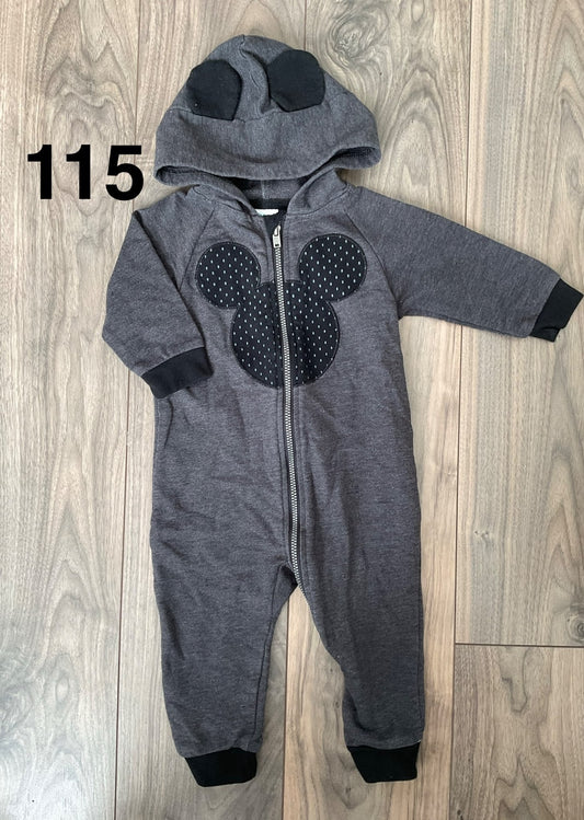 Mickey Mouse Zip up Romper 3-6 Months, Kids 6 Month (3-6M)
