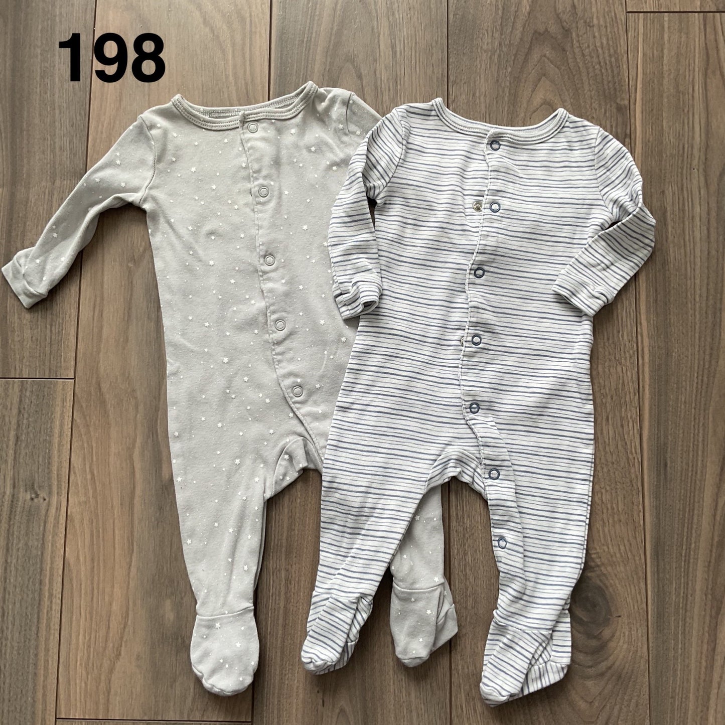 Grey and Stripes Snap Sleepers 3-6 Months , Kids 6 Month (3-6M)