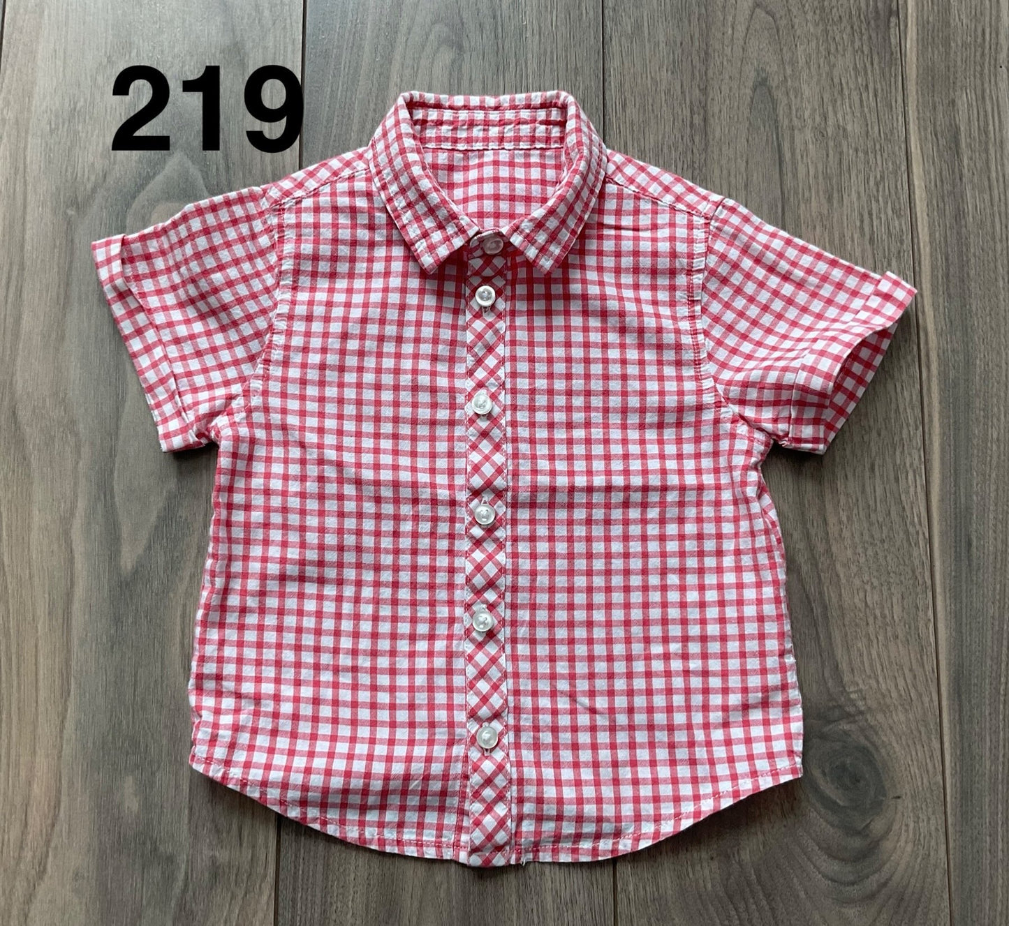 Dress Shirt Red and White Check 18-24 Months , Kids 24 Month (18-24M)