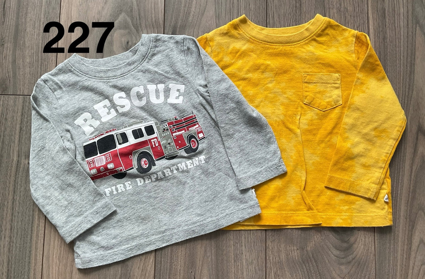 Boys Long Sleeve Yellow and Fire Engine 12-18 Months, Kids 18 Month (12-18M)
