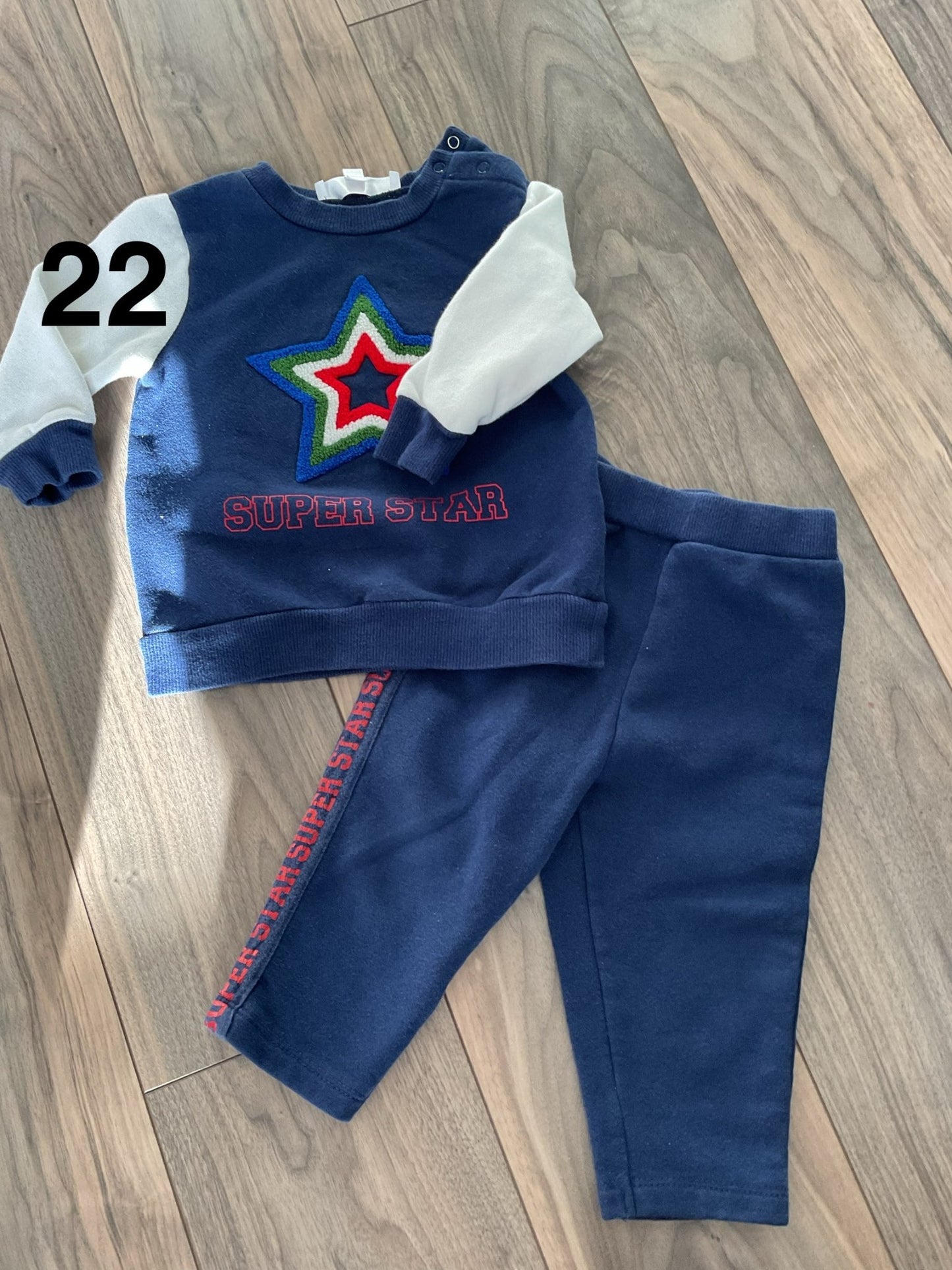 Navy Blue Superstar Jogging Suit 12 Months, Kids 12 Month (9-12M)