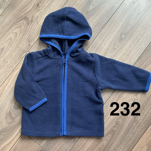Blue Hooded Fleece 3-6 Months , Kids 6 Month (3-6M)
