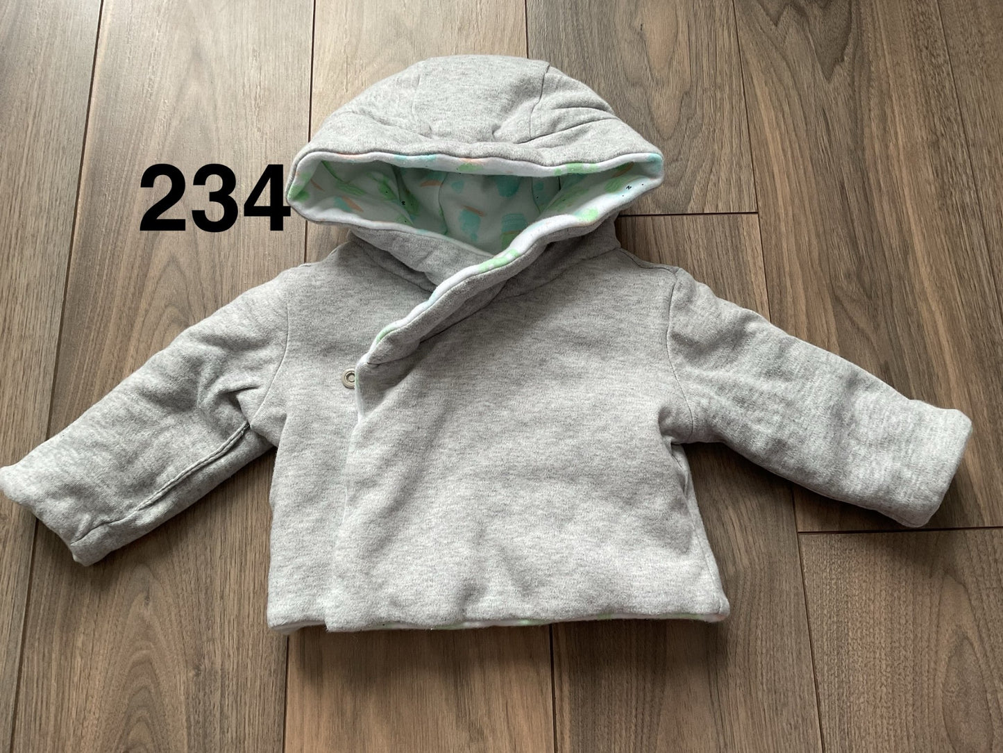 Reversible Hooded, Padded Jacket 0-3 Months , Kids 3 Month (0-3M)