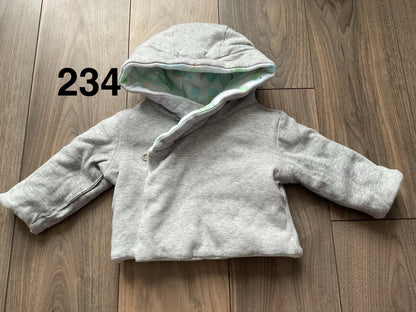Reversible Hooded, Padded Jacket 0-3 Months , Kids 3 Month (0-3M)